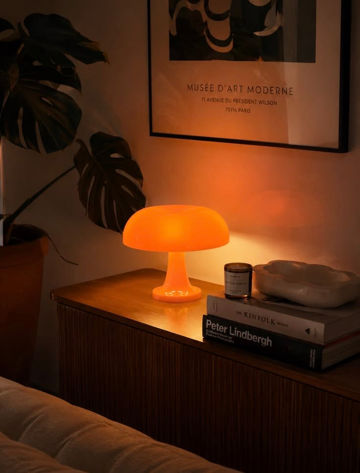 Orange Mushroom Vintage Lamp