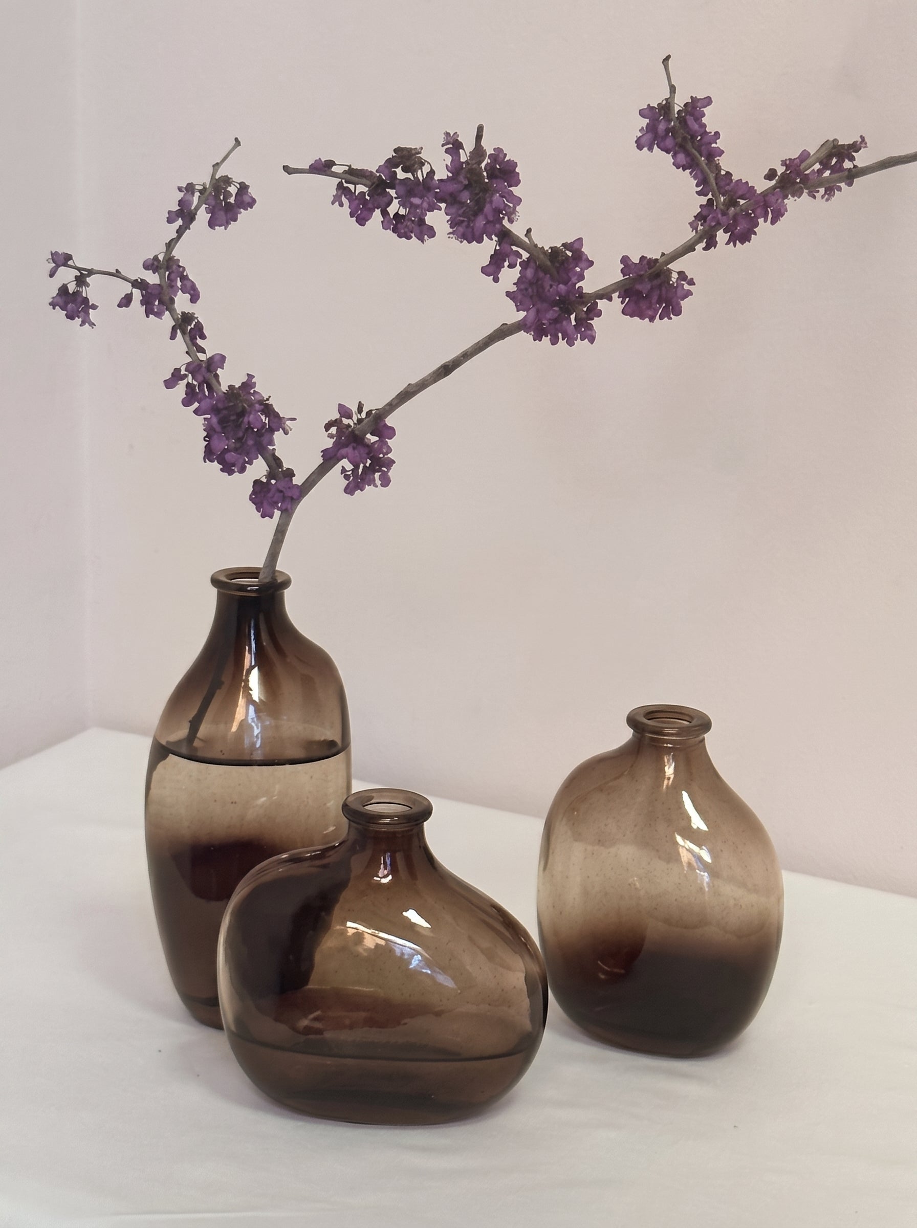 Set: Smoked Glass Vase Set (3-Piece)